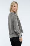 Vintage Washed Side Slit Sweater