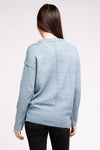 Hi-Low Hem Round Neck Sweater