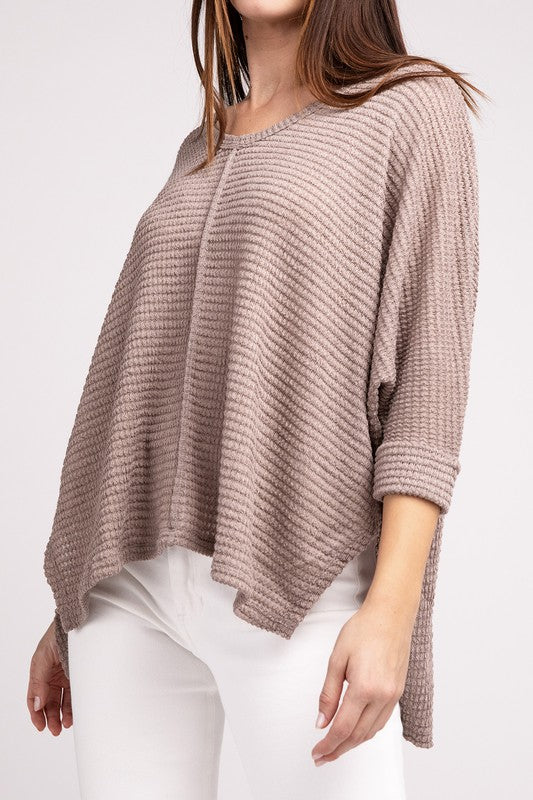 3/4 Length Textured Top
