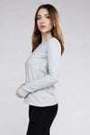 Cotton Crew Neck Long Sleeve T-Shirt