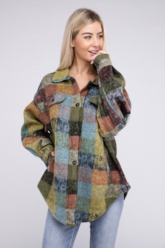 Multicolor Check Shirt Jacket