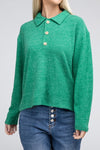 Brushed Melange Hacci Collared Sweater