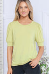 Plus Round Neck Puff Sleeve Top