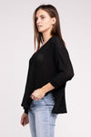 3/4 Length Textured Top
