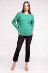 Hi-Low Hem Round Neck Sweater