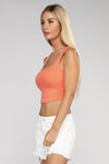 Cotton Square Neck Cropped Cami Top