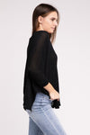 3/4 Length Textured Top
