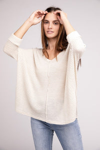 3/4 Length Textured Top