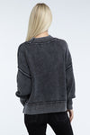 Vintage Washed Side Slit Sweater