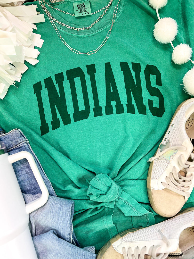 Indians Comfort Colors Short Sleeve T-Shirt in Green
