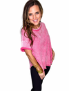 Washed Waffle Short Sleeve Top