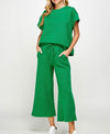 Textured Lounge Wear Set in Green