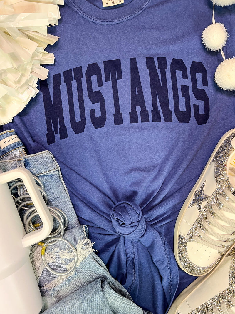 Mustangs Comfort Colors Short Sleeve T-Shirt in Blue