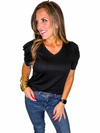 V-Neck Puff Sleeve Tee