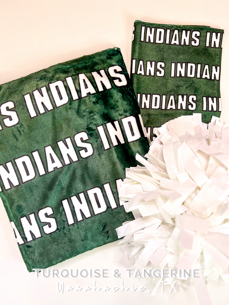 WAXAHACHIE INDIANS Gameday Minky Blanket PREORDER