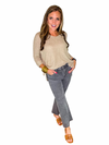 Acid Wash Frayed Hem Denim Pants