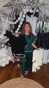Contrast Trim Top and Pants Set