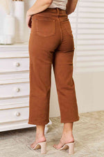 Judy Blue Straight Leg Cropped Jeans in Camel