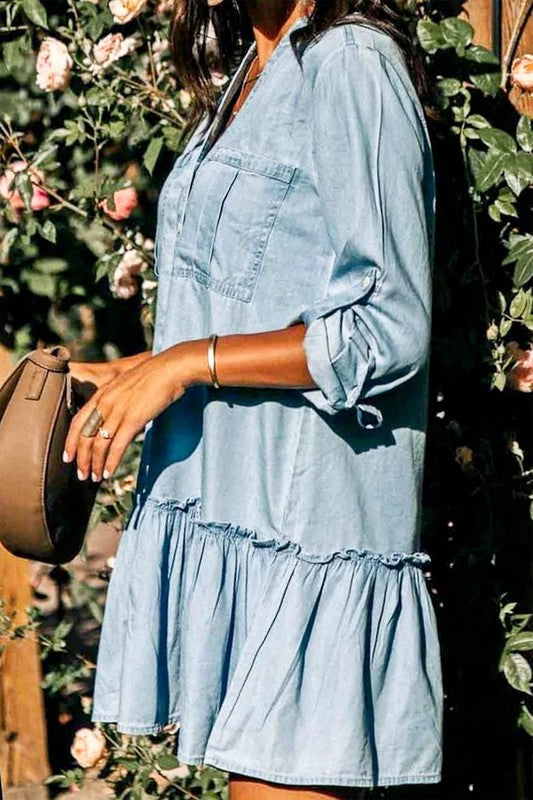Button Down Denim Dress