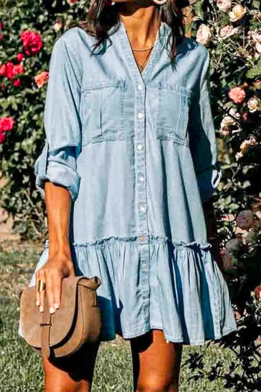 Button Down Denim Dress