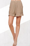 Linen Blend Ruffle Shorts