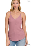 Ribbed Snap Button Cami Top STEAL