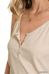 Ribbed Snap Button Cami Top STEAL