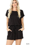 Scoop Neck Short Sleeve Romper