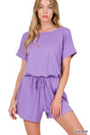 Scoop Neck Short Sleeve Romper