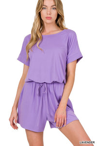 Scoop Neck Short Sleeve Romper