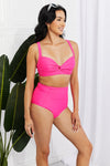 Marina West Swim Twist High-Rise Bikini in Pink