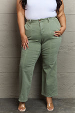 Judy Blue High Waist Straight Fit Jeans in Sage