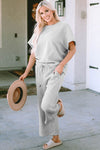 Textured Pants Set