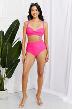 Marina West Swim Twist High-Rise Bikini in Pink
