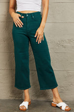 Judy Blue Tummy Control Cropped Wide Leg Jeans