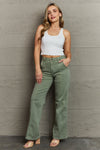 Judy Blue High Waist Straight Fit Jeans in Sage