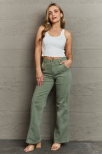 Judy Blue High Waist Straight Fit Jeans in Sage