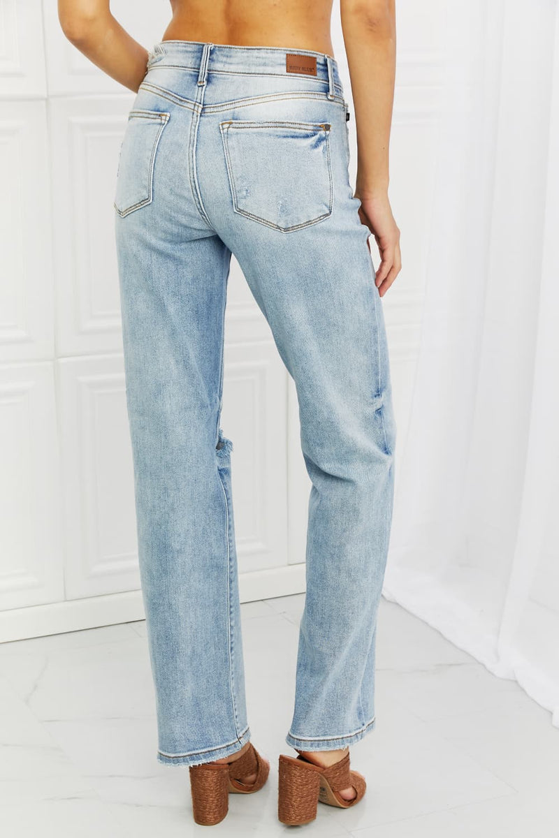 Judy Blue Distressed Straight Leg Jeans