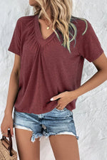V-Neck Short Sleeve Top
