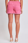 Pull-on Drawstring Fray Hem Shorts