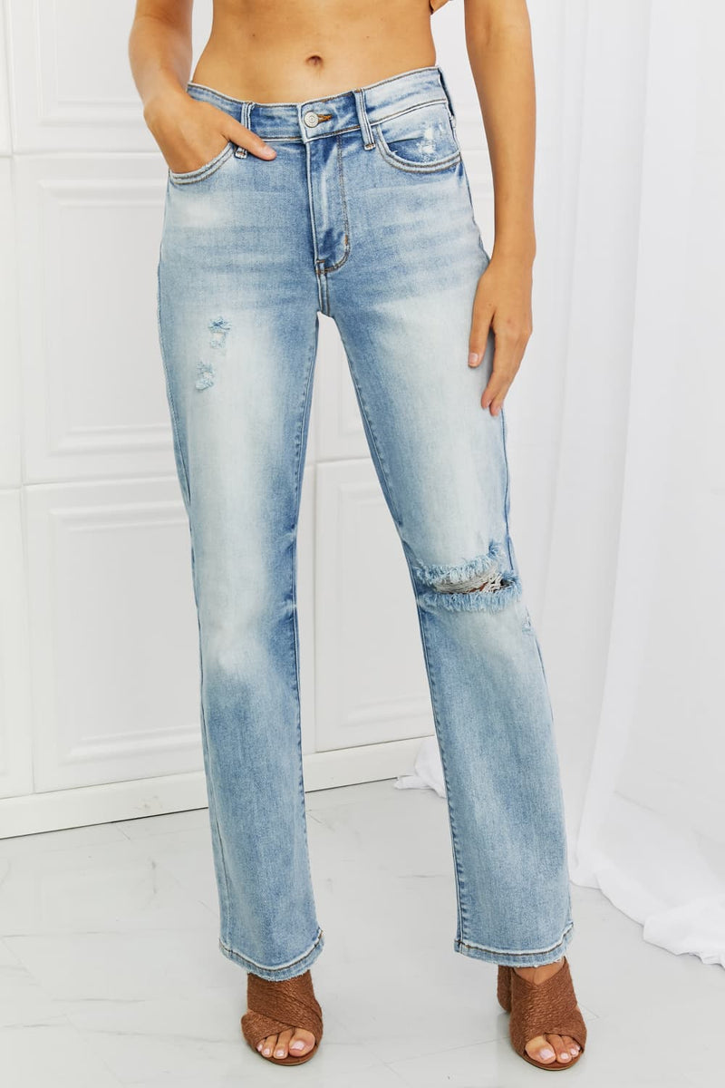 Judy Blue Distressed Straight Leg Jeans