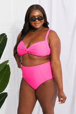 Marina West Swim Twist High-Rise Bikini in Pink