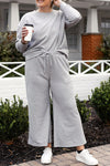 Dupe Textured Long Sleeve Top Pants Set