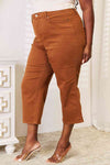 Judy Blue Straight Leg Cropped Jeans in Camel