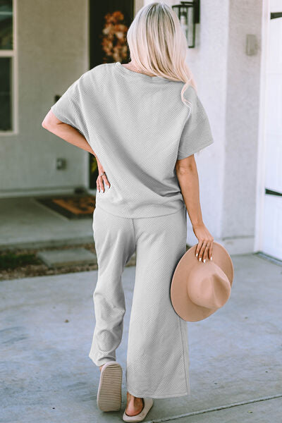 Textured Pants Set