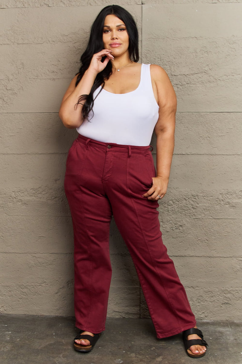 Judy Blue High Waist Front Seam Straight Fit Jeans
