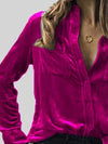 Velvet Button Up Collared Shirt