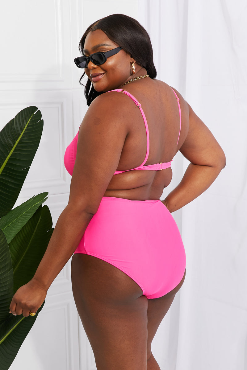 Marina West Swim Twist High-Rise Bikini in Pink