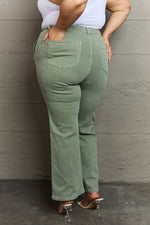 Judy Blue High Waist Straight Fit Jeans in Sage
