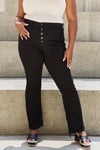 Judy Blue High Waist Button Fly Bootcut Jeans in Black